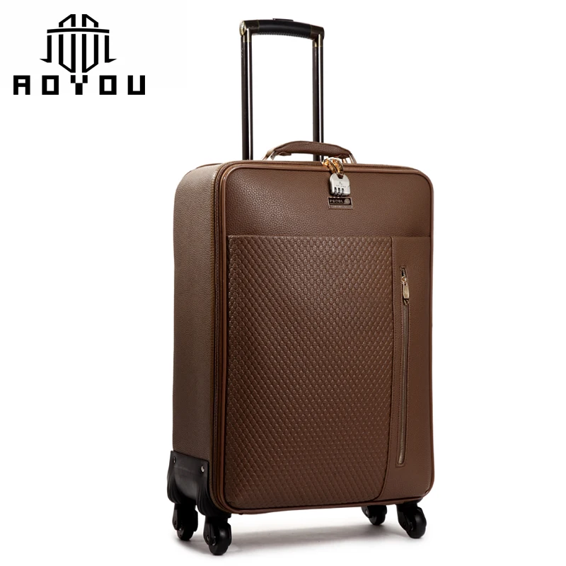 3pcs in 1 set 20/24/28 inch  man business luggage leather suitcase  bags