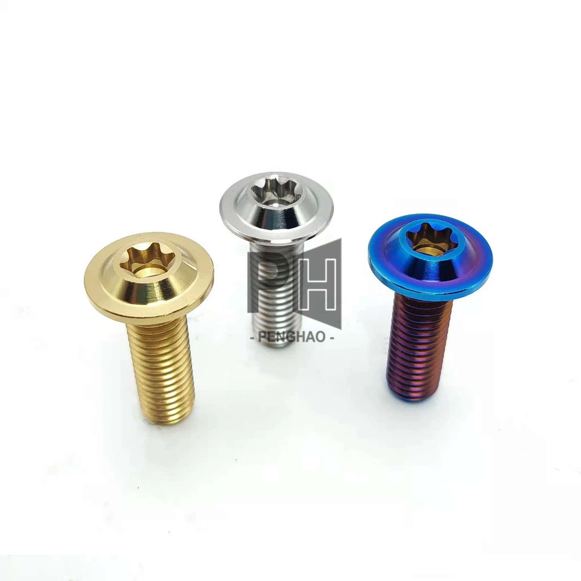 Custom Titanium M6 Screw Torx T30 Head Ti Screws Titanium Button Head Bolts G5 Titanium Bolt for Bicycle Motorcycle Fastener