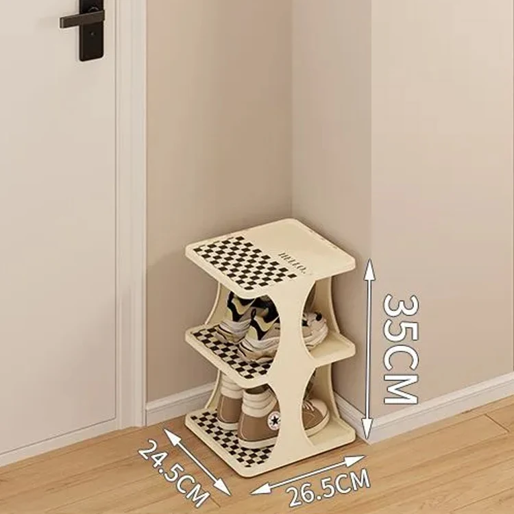 Shoe Rack Multifunction Free Standing Shoe Shelf Foldable Shoe Rack Entryway Storage With Card Slot