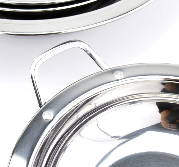 
Good quality stainless steel round pan with wide edge Alcohol stove small pot 