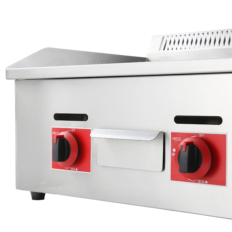 Commercial Kitchen Equipment Gas Griddle Industrial LPG Gas Flat Plate Griddle Grill Steak Pasta Griddle Machine Wholesale