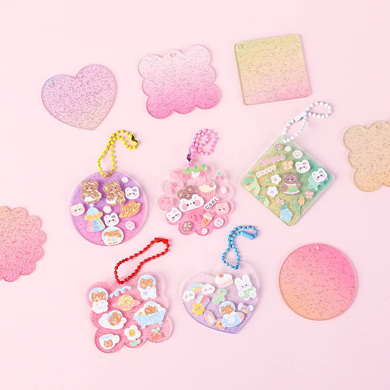 Wholesale Acrylic Keychain Blanks For Vinyl Clear Plastic Key Ring Acrylic Circle Discs For DIY Key Chains