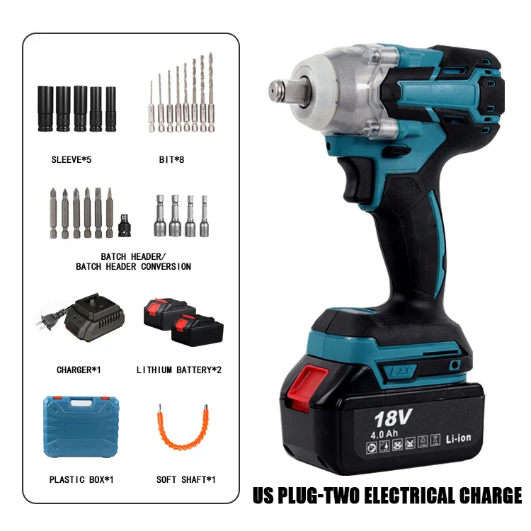 Аккумуляторная отвертка Makita 1/2 дюйма 18 в электроинструменты Электрический ударный гайковерт бесщеточный