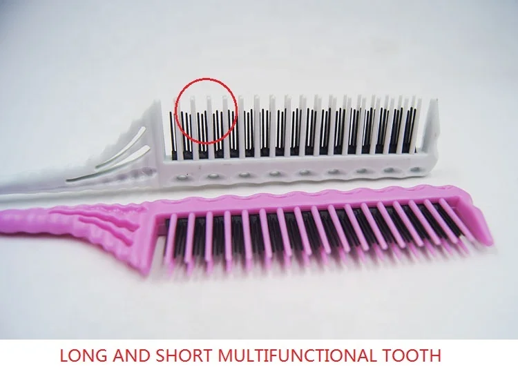 New design anti static multifunctional 3 rows tooth hair comb high temperature resistant hair comb with customized Logo color