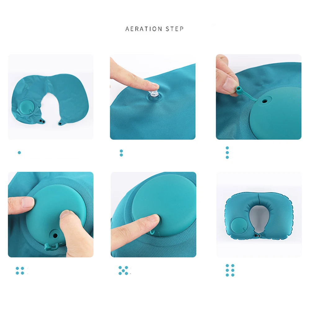 Hot sale products Logo Printing Air Blow Up Inflatable U Shape Pillow Cushion Travel Neck Pillow