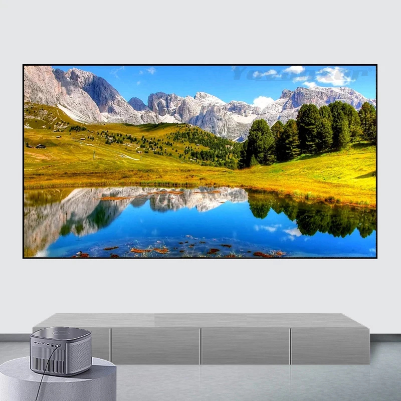 XJK 100 110 120 133 150 inch thin bezel projection screens ambient light rejection fixed frame long throw projector screen
