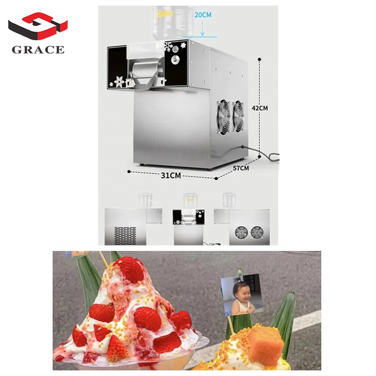 Commercial Milk Snow Flakes Ice Cream Shaver Maker Machine Snowflake Ice Shaved Making Machine Korean Kakigori Bingsu Machine