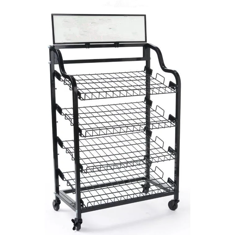 Bakery Retail Used Metal 4-Tiers Storage Shelves Bread Display Rack for Sale