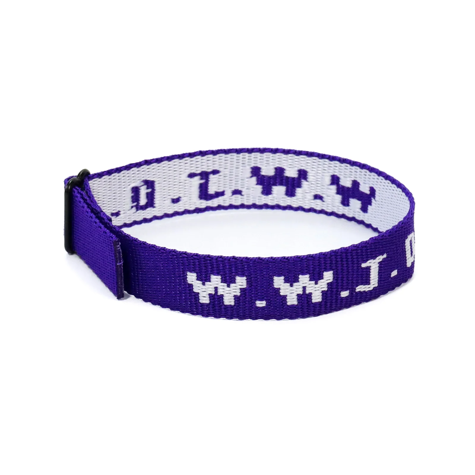 Factory Custom W.W.J.D. Letter Jacquard Print Wrist Band Bracelet Webbed Woven Adjustable Bracelet Gifts for Friendlies