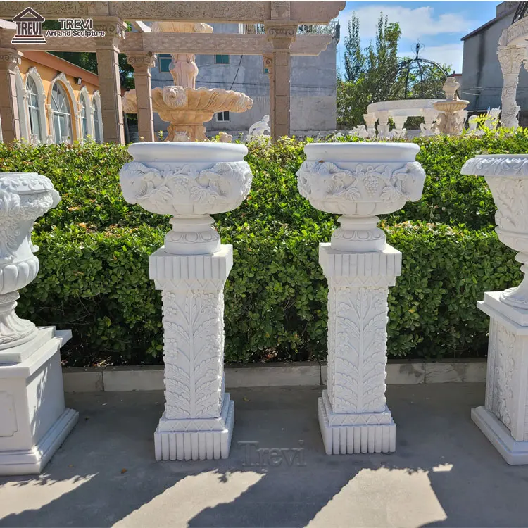 Creative Big Indoor Outdoor Large Decoration Real Natural Lava Cast Stone Beauty Flower Pots