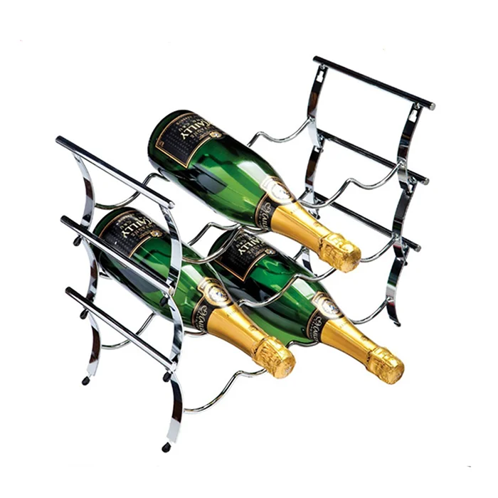 3-Layer Standing Countertop Metal Storage Rack Stackable Iron Wire Wine Bottle Organizer Holder Kitchen Designed Food Packed Box