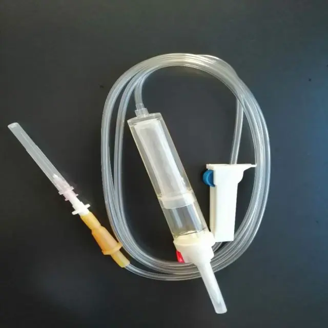 
disposable blood transfusion set CE&ISO iv giving set with needle medical use 
