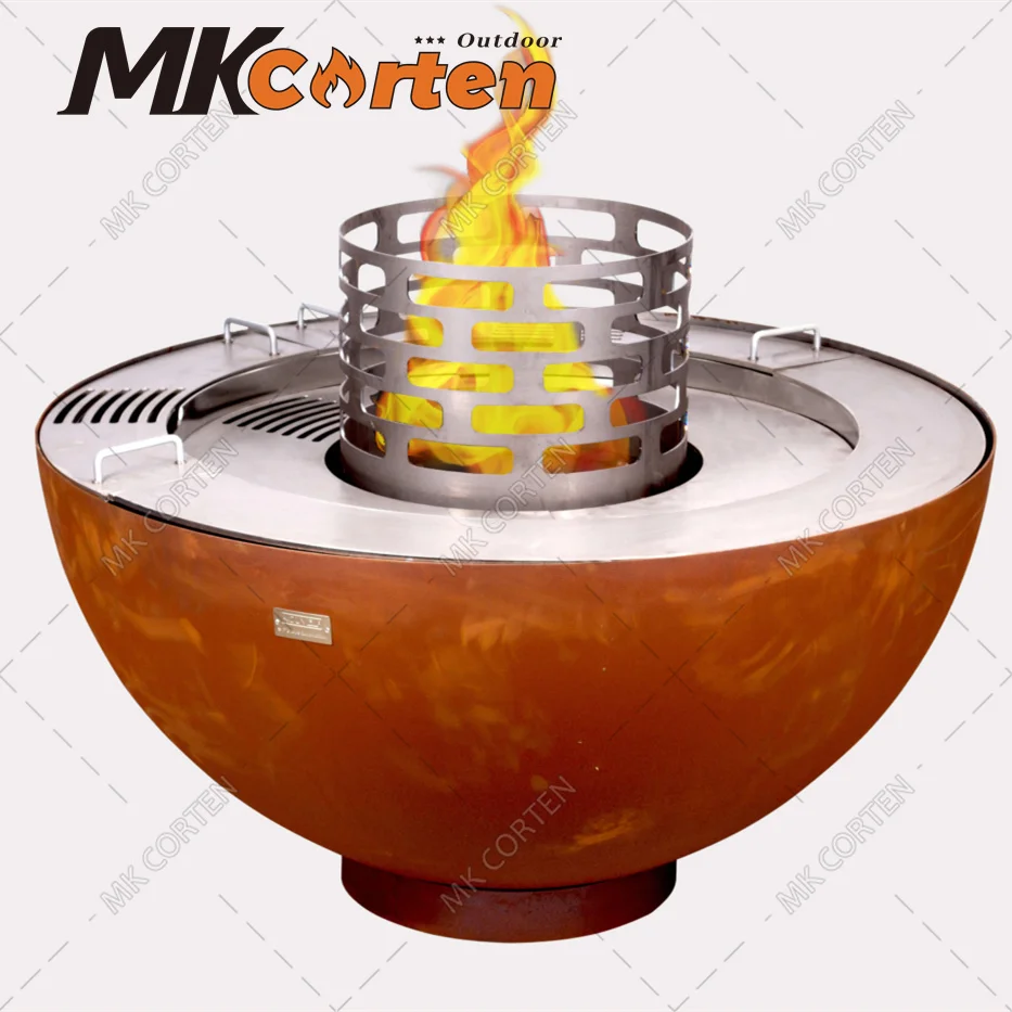 Customizable Carbon Corten Steel Barbecue Grill Bbq Gas Burning