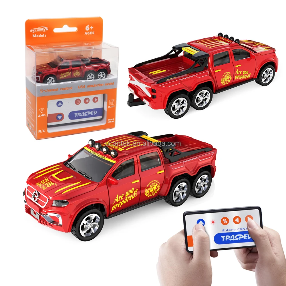 2 4 ГГц 5CH 1:64 Мини литая модель игрушки автомобиль 6 колес пульт дистанционного управления Скорость гоночный с фарами