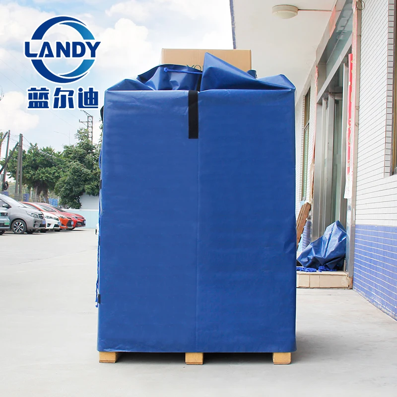 Waterproof Blue Color Pvc Pallet Cover For Goods Transportation