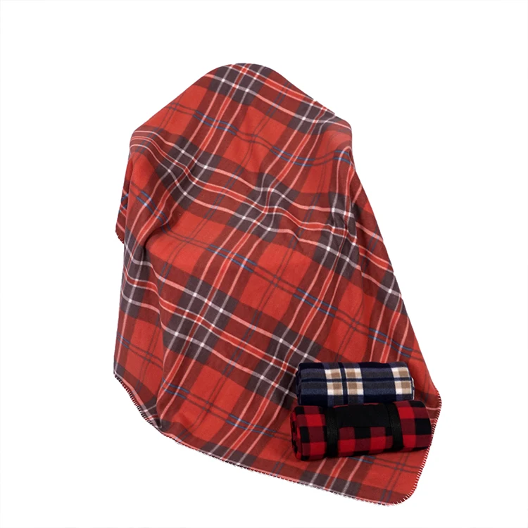 ATAYA 100% Polyester Plaid Printed Throw Cheaper Polar Fleece Blanket