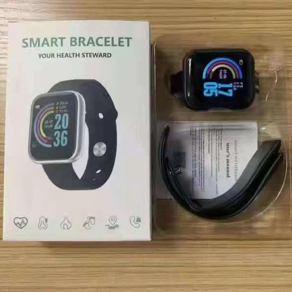 
 Роскошные смарт-часы Y68 для мужчин и женщин, измерение артериального давления, пульсометр, водонепроницаемый трекер, спортивные часы, смарт-браслет D20 для Android IOS  
