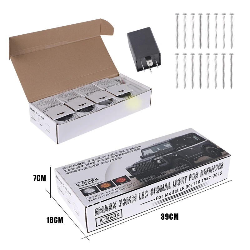 8PCs Smoke For Land Rover 90/110 83-90 Defender 90-16 Led Upgrade Kit Lamp Replace Front Rear Indicator