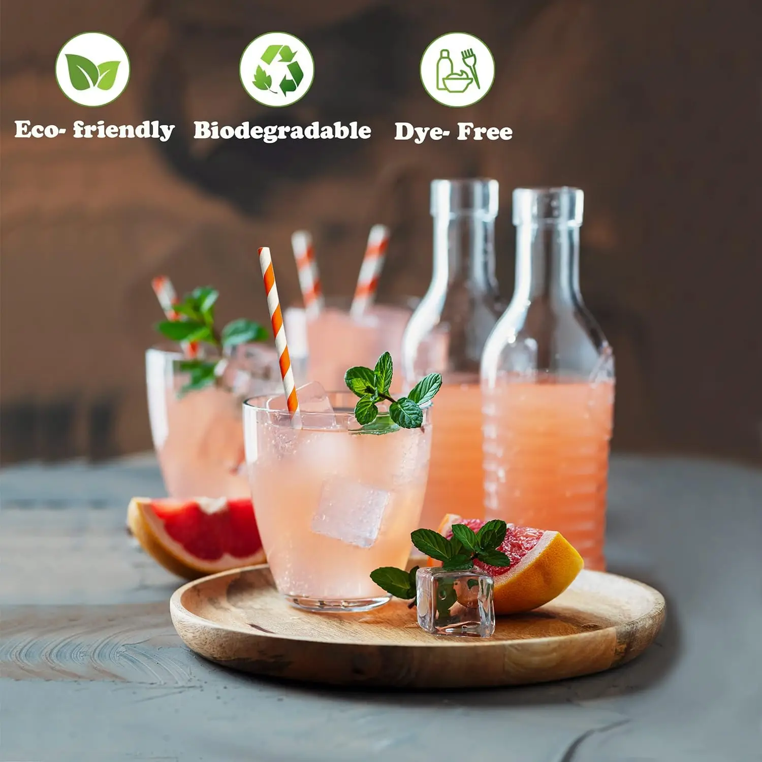 Biodegradable Colorful Paper Straws Decorative Disposable Drinking Straws for Coffee Juice Tea