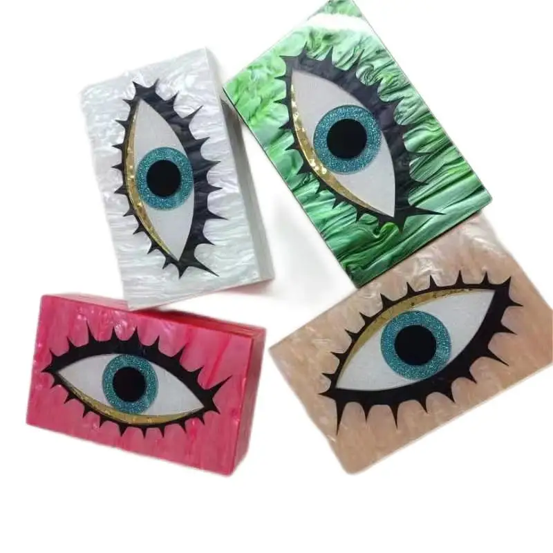 New Model fashion evil eye acrylic handbag purse evening clutch bag in 2022 Manufacturer custom logo