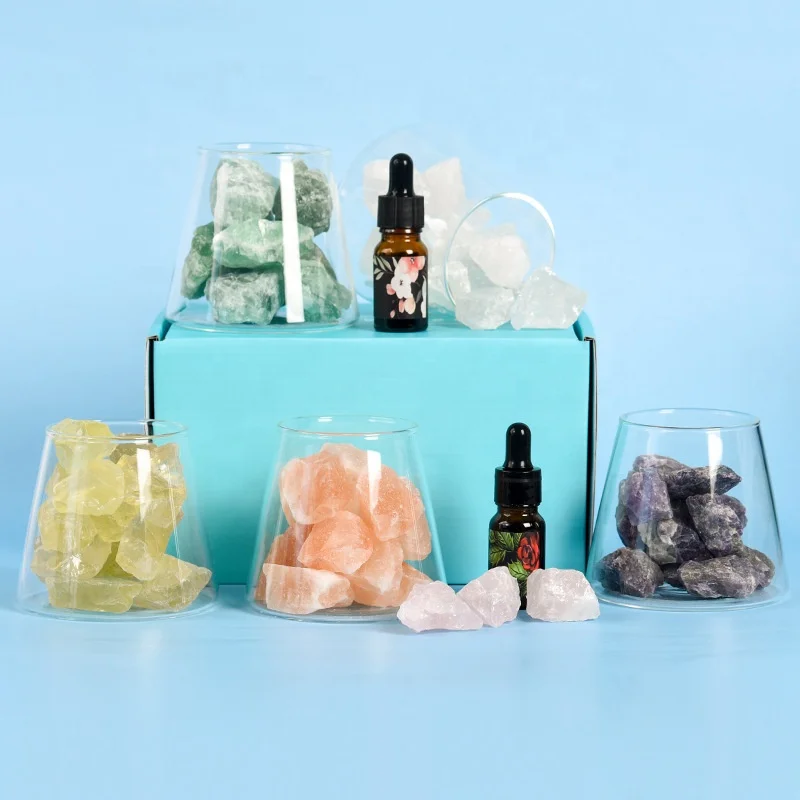 New arrivals natural energy gemstone raw crystal essential oil aroma crystal rocks diffuser