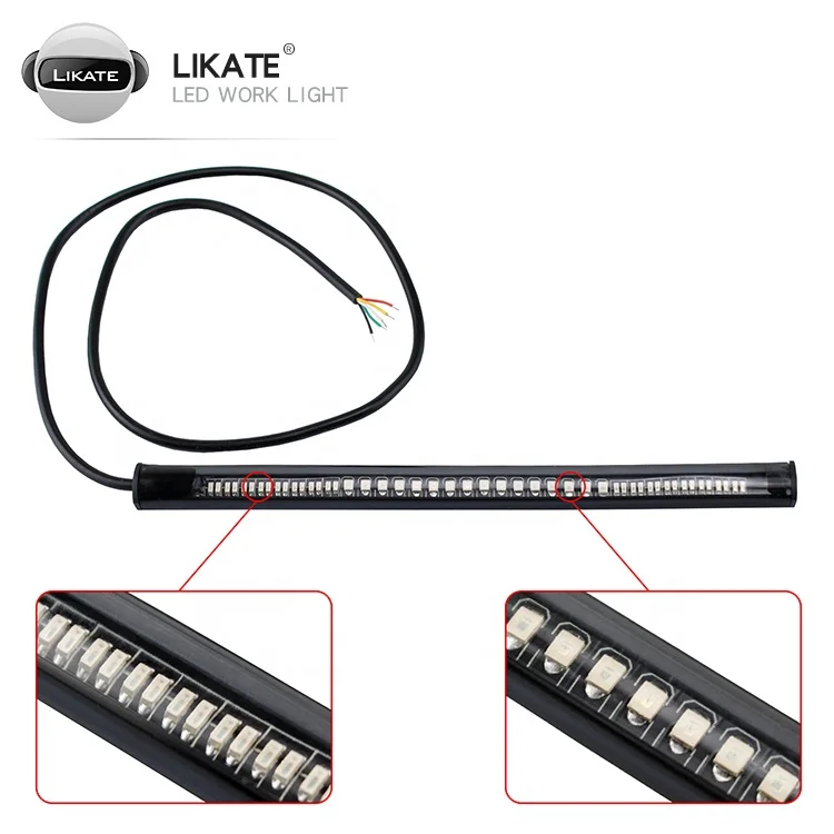 22 см фара для мотоцикла задней части автомобиля 3528 SMD 48 светодиодный стоп сигнал поворота интегрированный цвета-красный желтый цвет фонарь освещения номерного