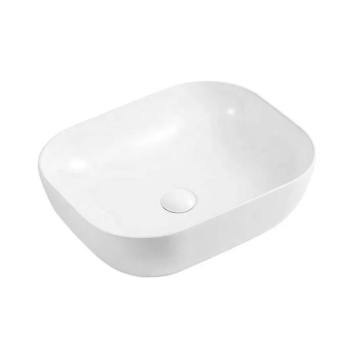 ANBI Hot Sale Ceramic Rectangular Counter Bathroom Sinks Wash Basin