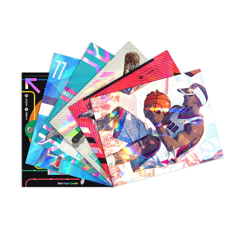 Free sample customized trading cards holographic gold foil cards with superstar