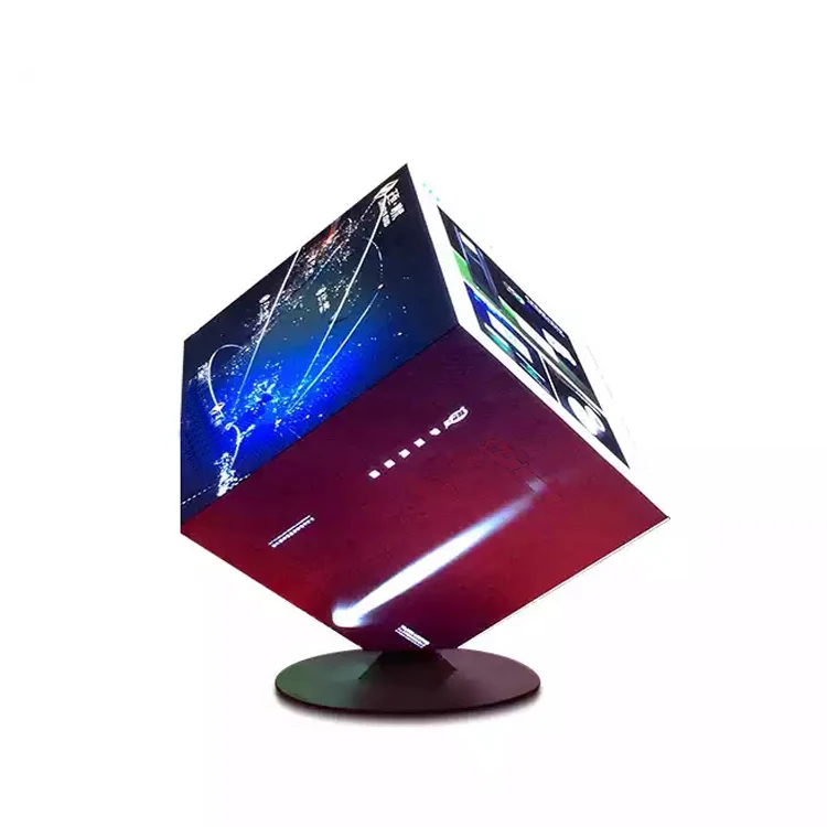 Hd 3d Animation Led Cube 4 Sides Magic Square Creative Cube Led Display Magnet Cabinet for Full Color Indoor outdoor Video