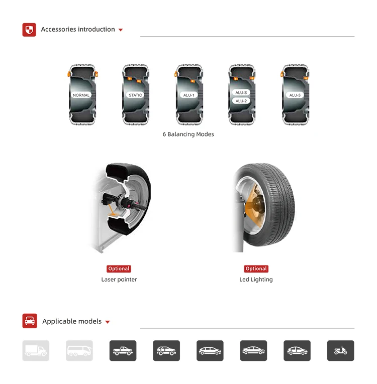 JA-B02 Self-Calibrating Computer Automatic Tire balance Car Wheel Balancing Machine Wheel Balancer