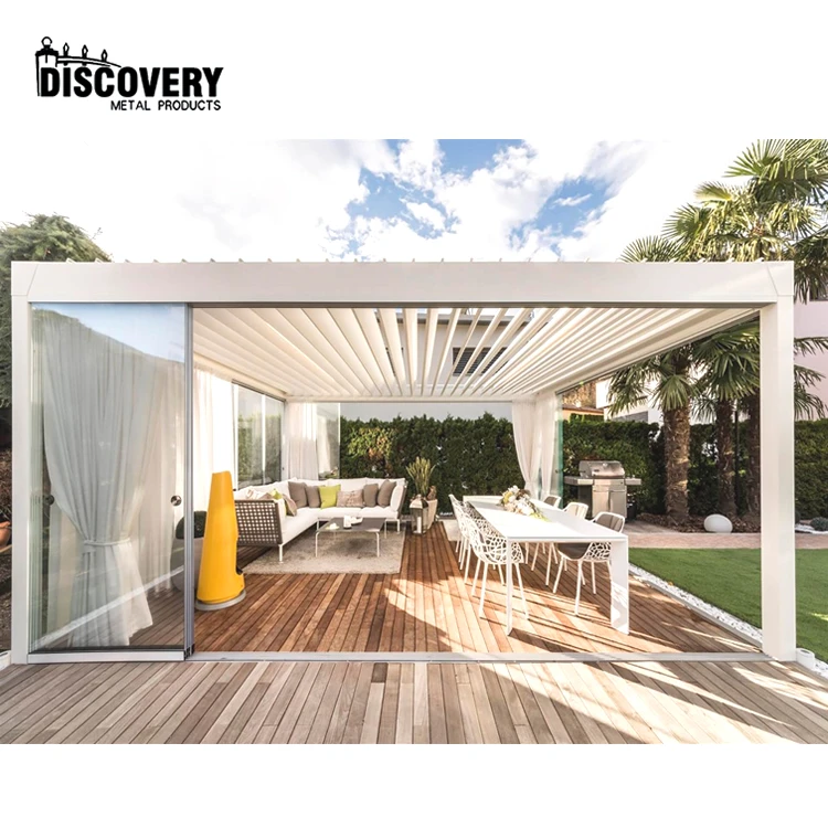 OEM Pergola Factory Aluminium Patio Covered Pergolas with or without motor  For Sale