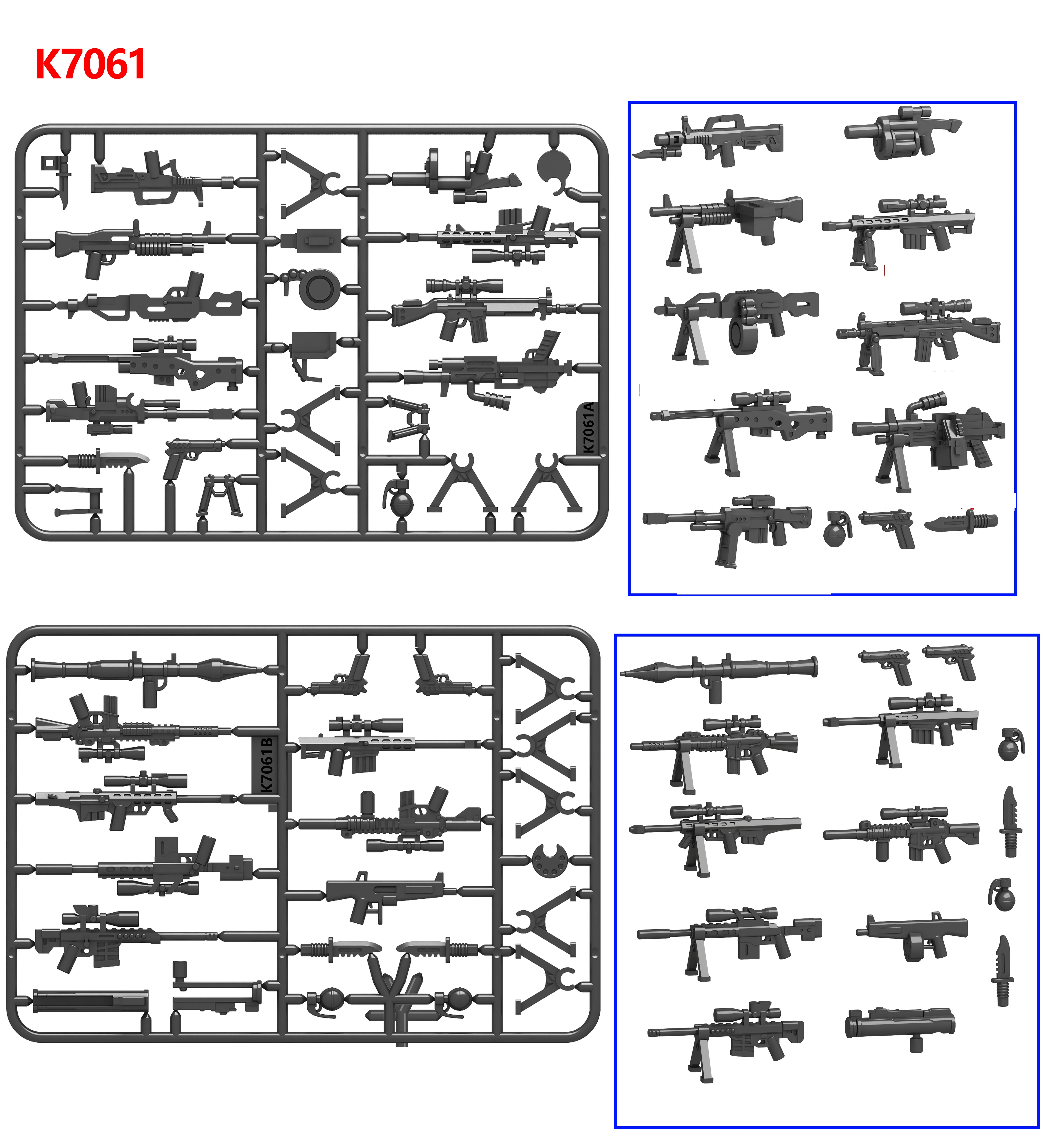 Gun weapon Toys WW2 Military Mini Figure Soldier Camouflage Rifle Army Accessories MOC Building Blocks