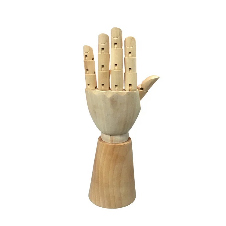 
adjustable display mannequin hand, wood articulated hand 