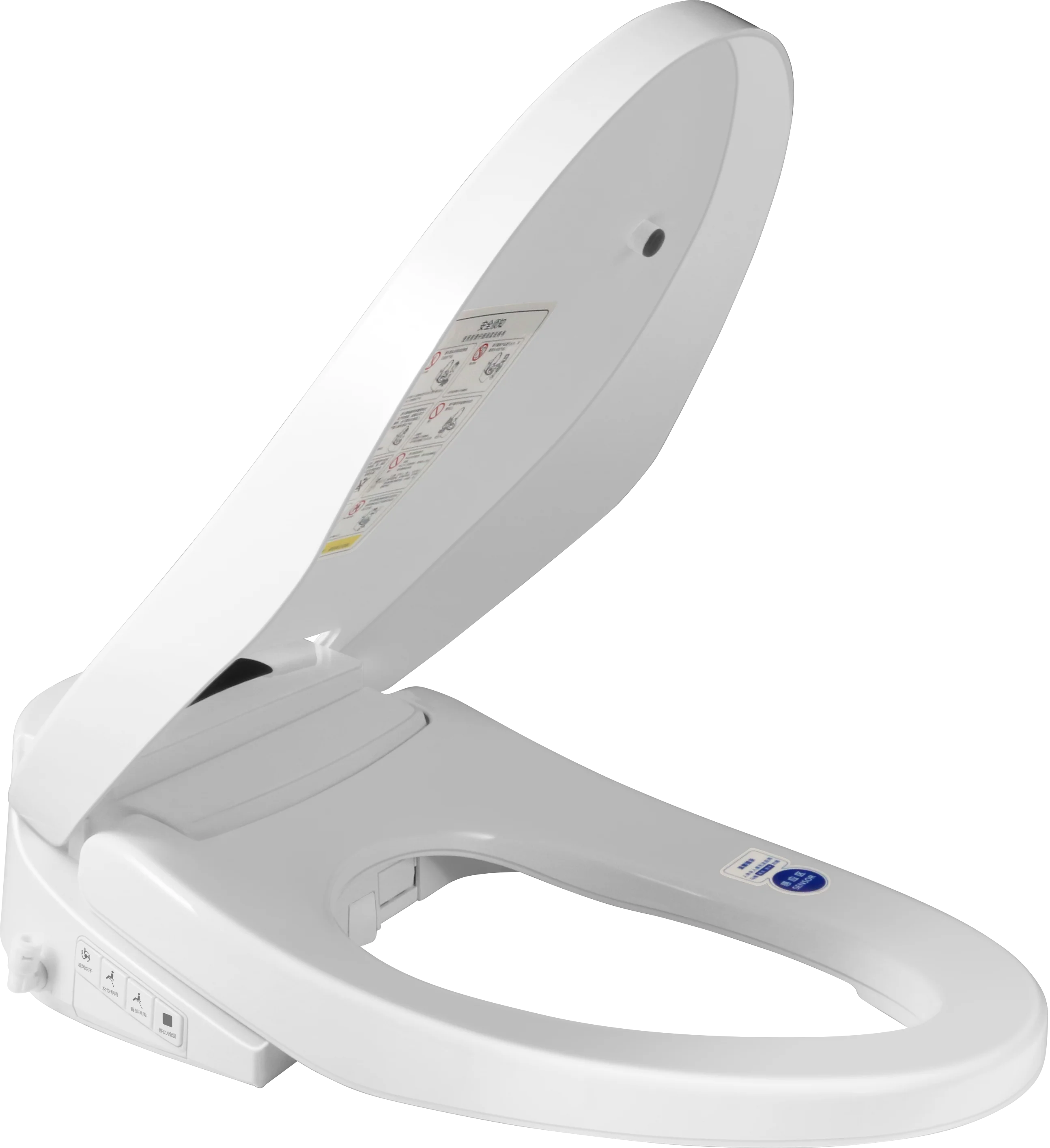 V shape smart toilet seat smart bidet heated seat rear and front wash