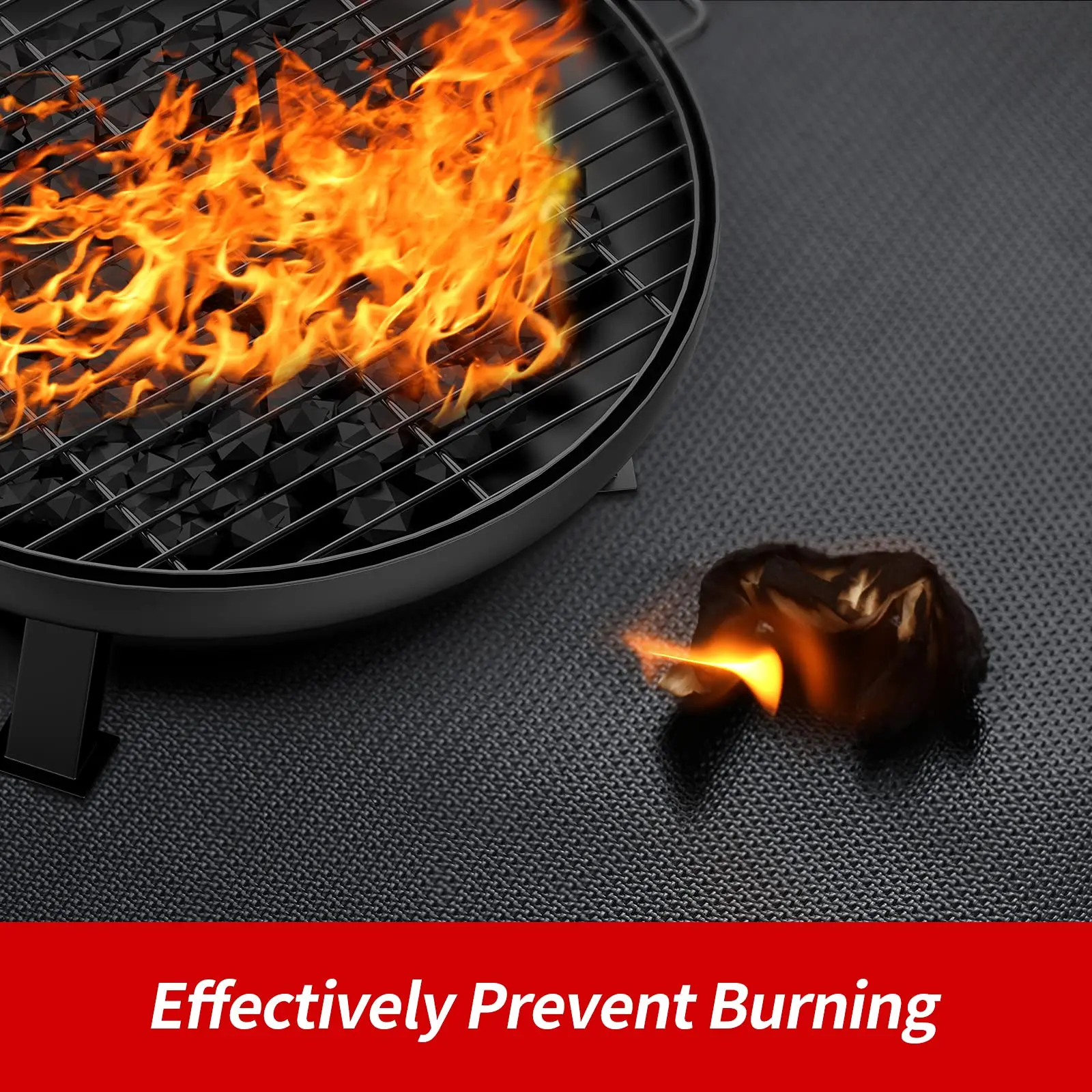 To Protect Deck And Patios Fireproof & Oil-Proof Silicone Coating Patio Mat with Aluminum Foil Insulation