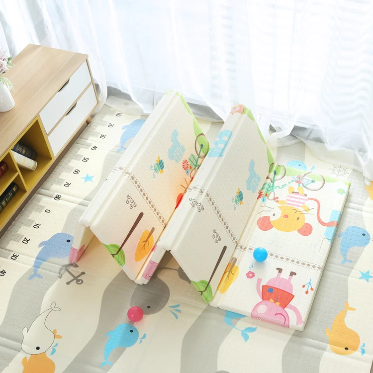 2024 high quality wholesale  non toxic waterproof double sides  for kids folding thick baby infants foldable xpe play mat