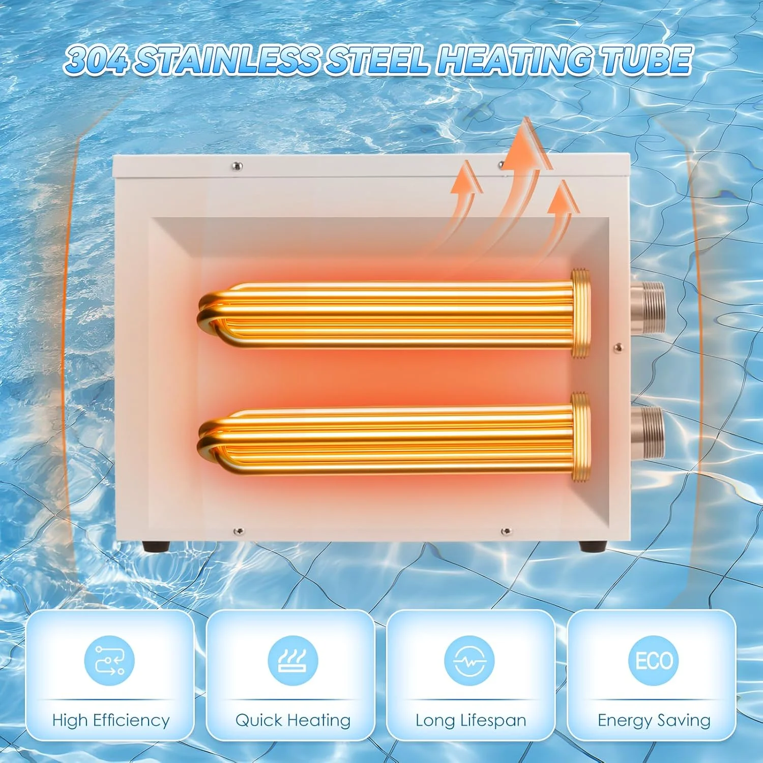 Electric Pool Heater Swimming Heat Pump 11KW 220V  Hot Tub Water Thermostat with Touchscreeen for Above Ground Inground Pool