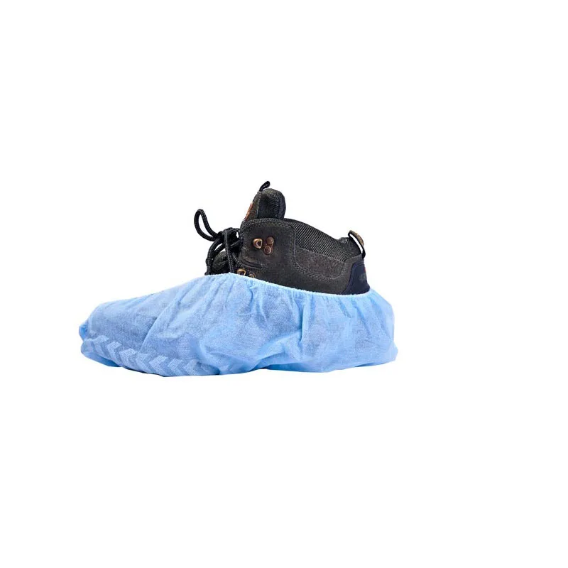 Одноразовый нетканый синий нескользящий чехол для обуви, PP/CPE чехол для обуви