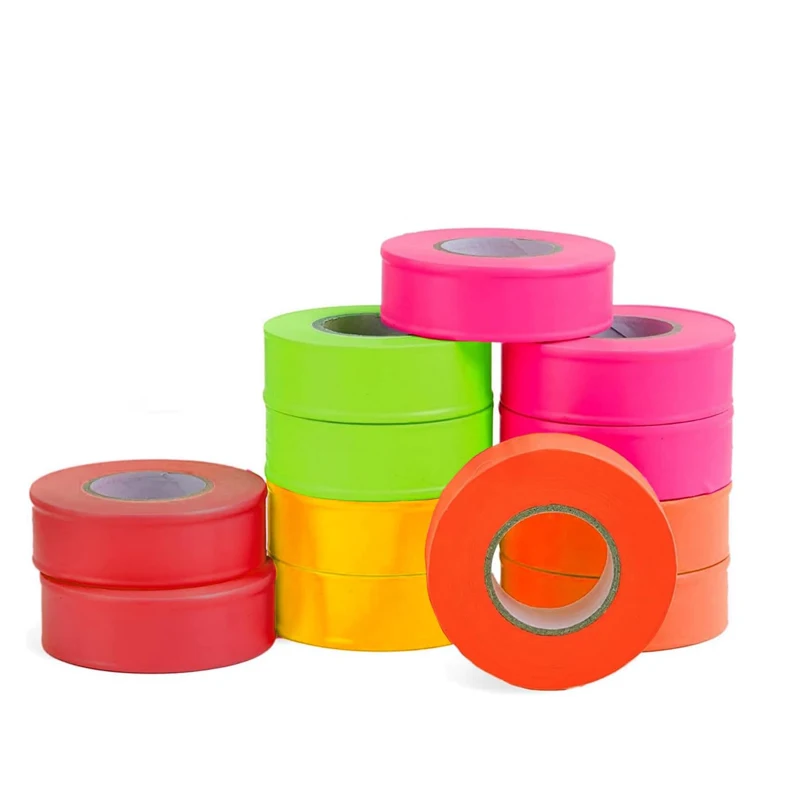 Non-adhesive Fade Less Surveyor Marking Tape Fluorescent Flagging Tape