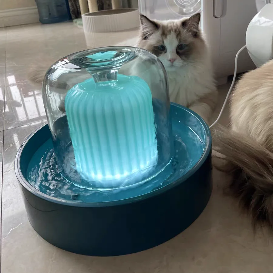 360 smart cat water fountain with control button and high performance long-lasting filter cat fountain pet fountain