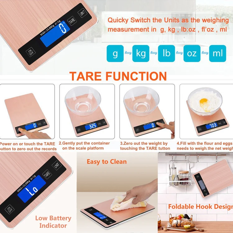 Digital Electronic Scale LCD Electronic Scales Steelyard Kitchen Postal Food Balance Nutritional Measuring Weight Libra