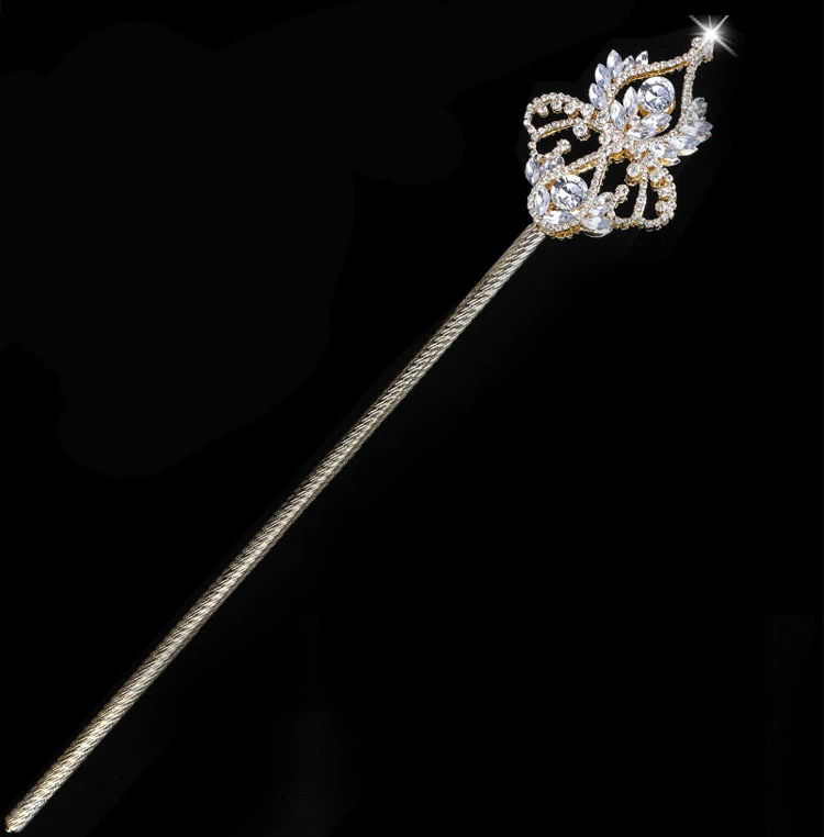 Goddess Athena sceptre prop metal set diamond accessories around the chain lengthen creative gift