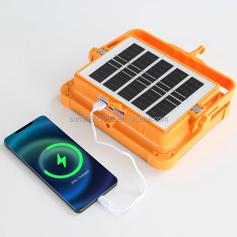 Camping Solar flood light with power bank Type-C phone charger outdoor emergency portable led solar light