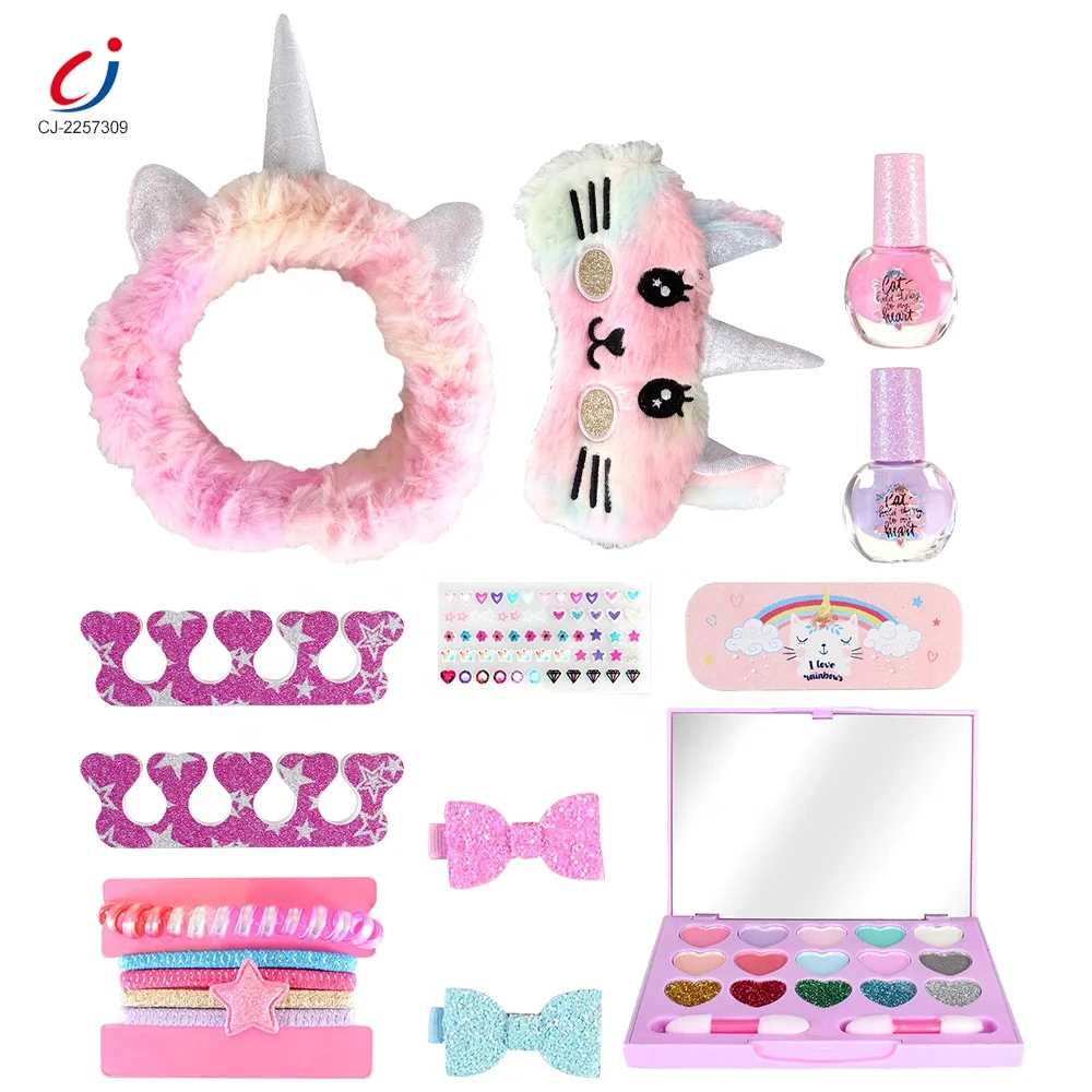 Fashion makeup plastic toy set kids beauty set real makeup nail polish manicure children cosmetic set girl make up toys