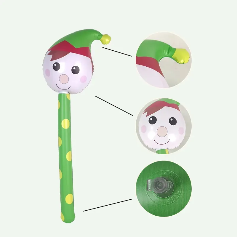 Hot sale inflatable Christmas Stick Christmas Ornament Inflatable Santa Claus Stick Inflatable Hammer Toys For Kids