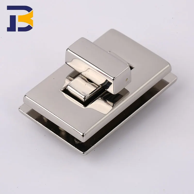 China Lock Manufacturer Custom Bag Accessories Rectangle Turn Lock Handbag Hardware Metal Twist Lock