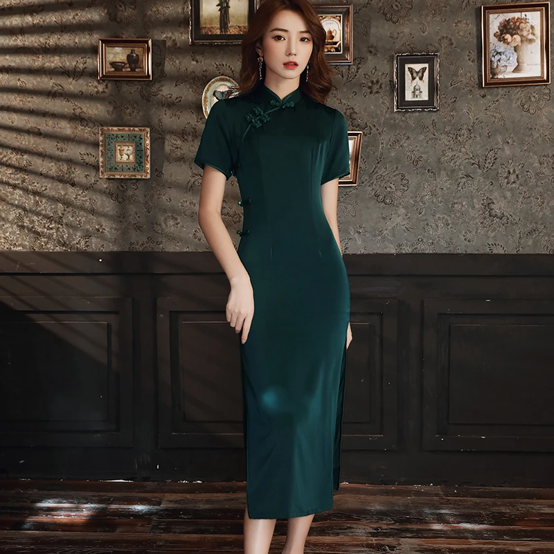 Beautiful Design  Chinese Traditional Cheongsam clothes Women Summer Qipao Dress