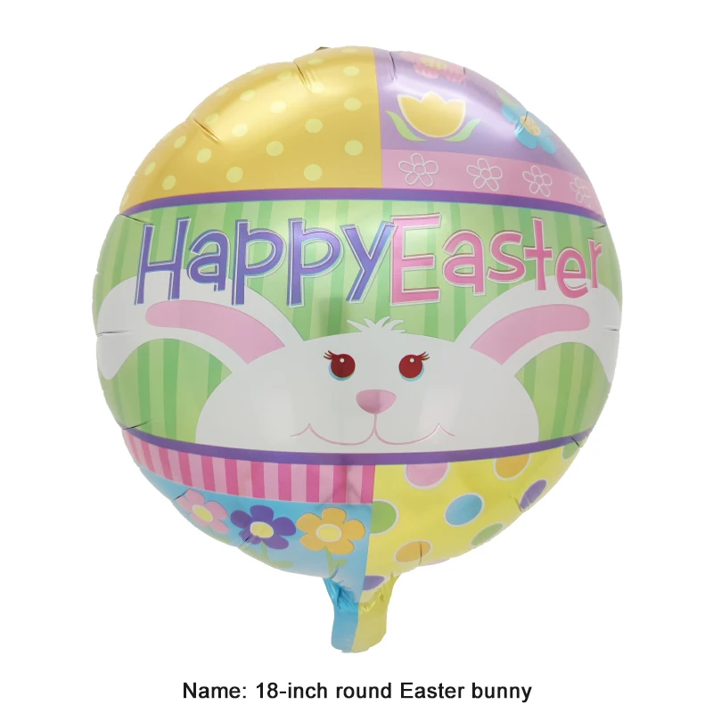Custom Chicken Egg Shaped Foil Balloons Cute Pattern Printed Balloons For Happy Easter Decorations
