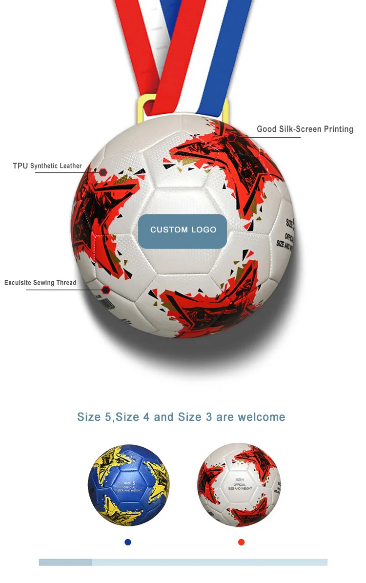 High Quality Team Size 5 Football Ball Customized Logo Soccer Ball with Mesh Pattern TPU Leather for Training Promotional Use