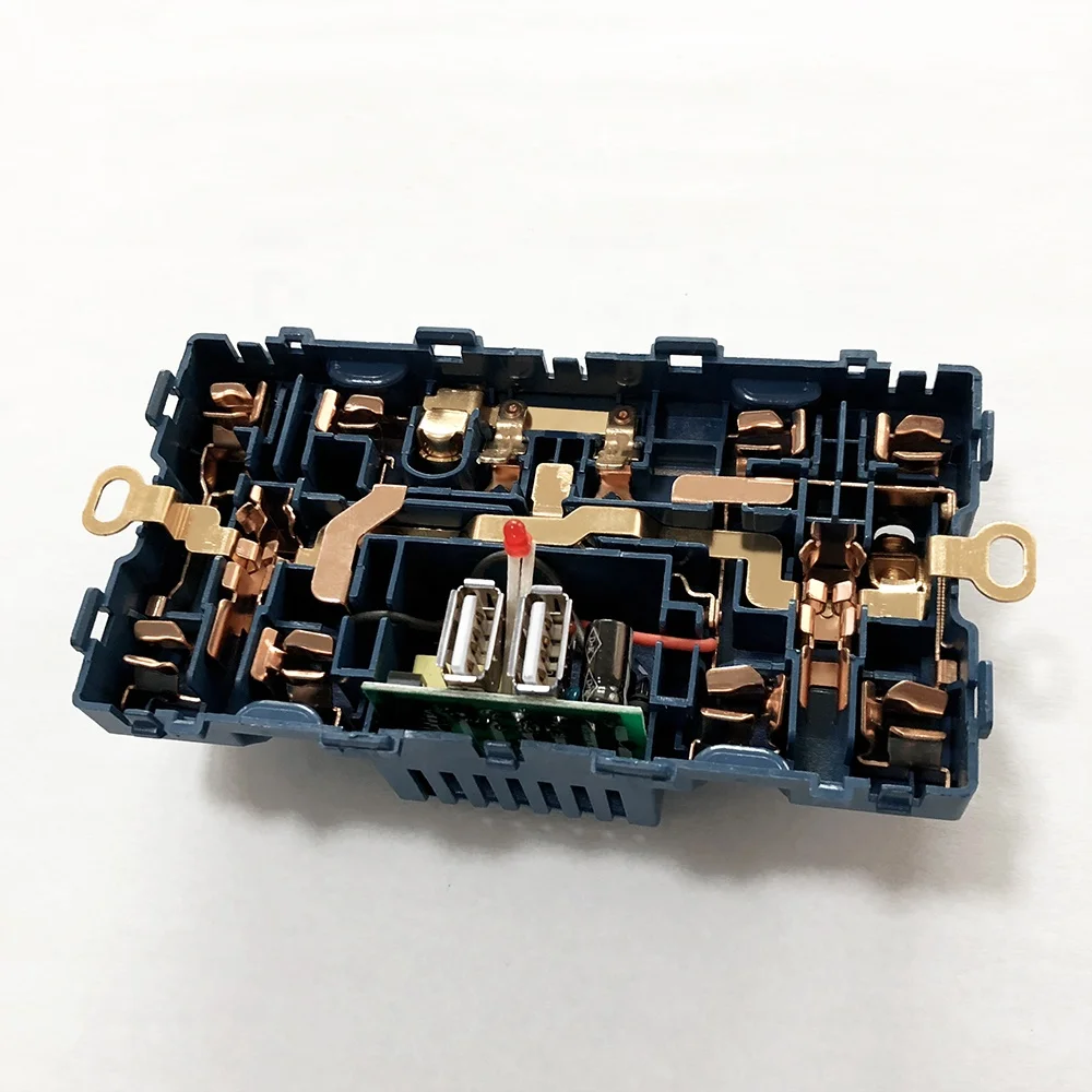 Delviz Power supply outlet, Push button control, LED indicator, 2.1A Dual Charger Port, International universal USB Wall Socket